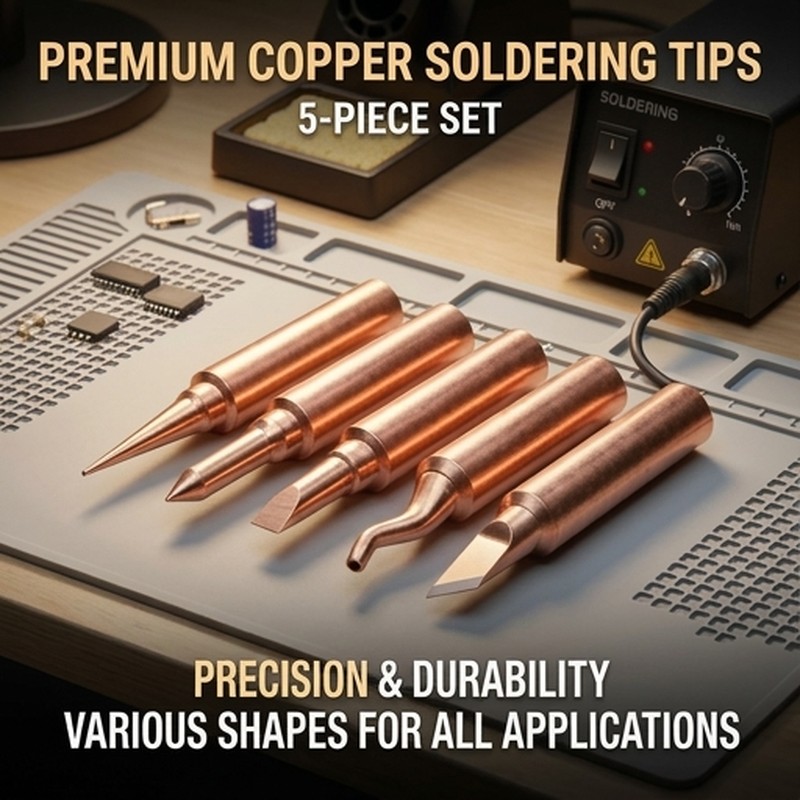 900M Soldering Iron Tip Set 5P - Diy Electronics Bench incelemesi ve fiyatı