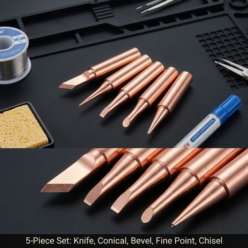 900M Soldering Iron Tip Set 5P - Diy Electronics Bench incelemesi ve fiyatı