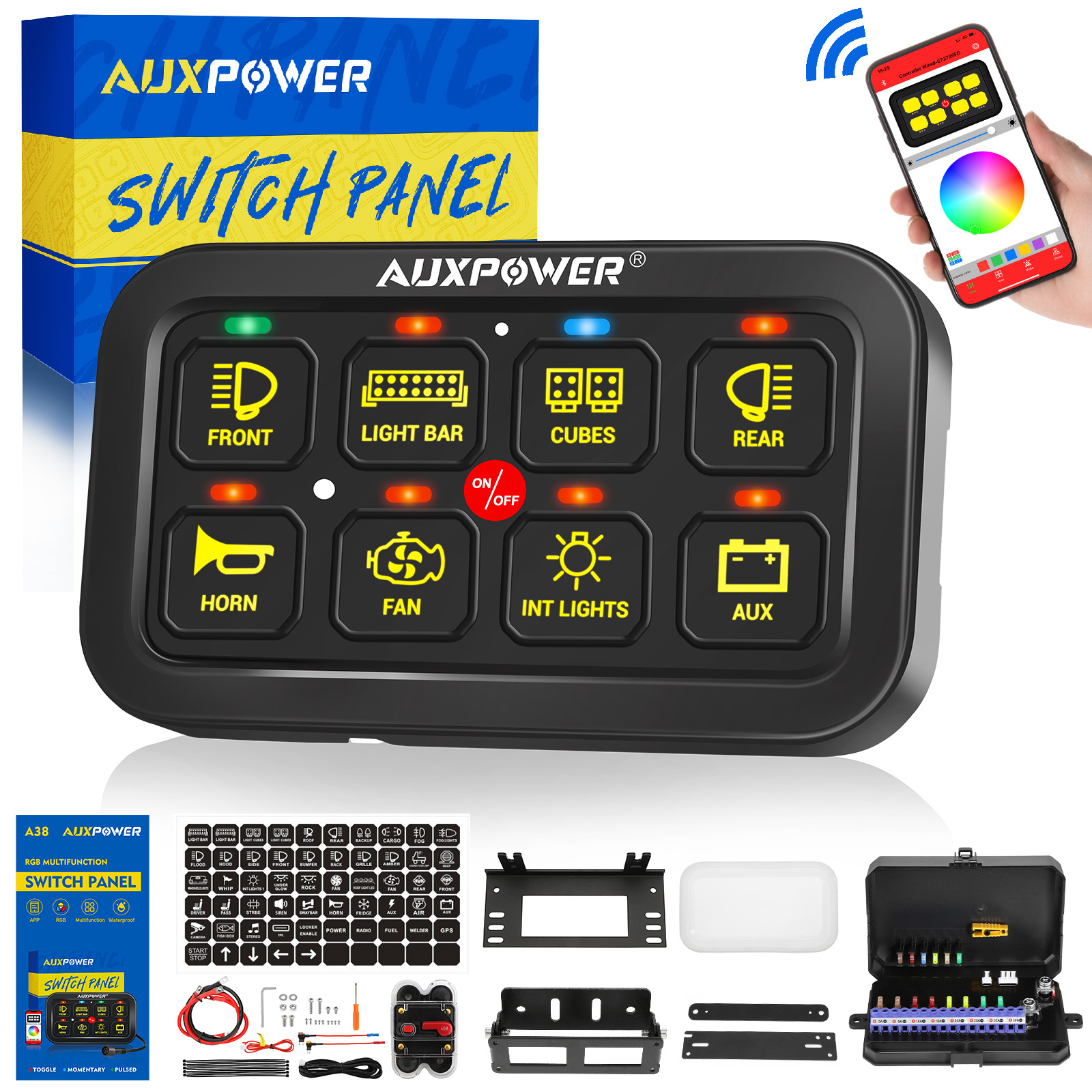 Universal 6/8 gang Switch Pane - Diy Marine Electronics incelemesi ve fiyatı