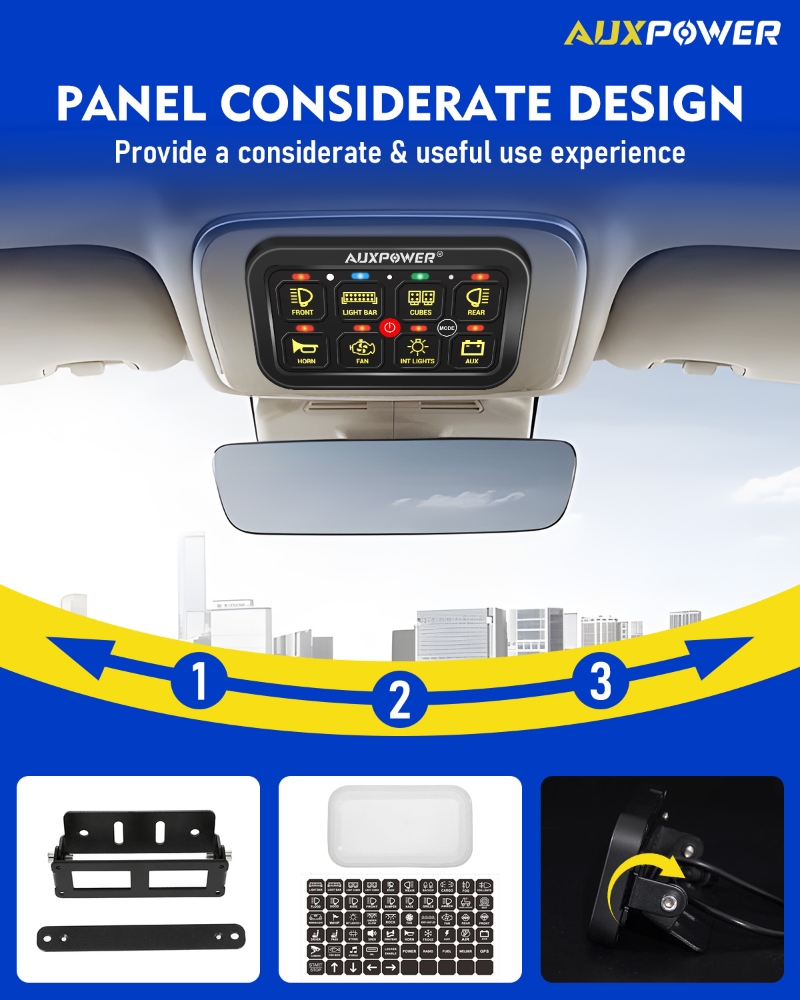 Universal 6/8 gang Switch Pane - Diy Marine Electronics incelemesi ve fiyatı
