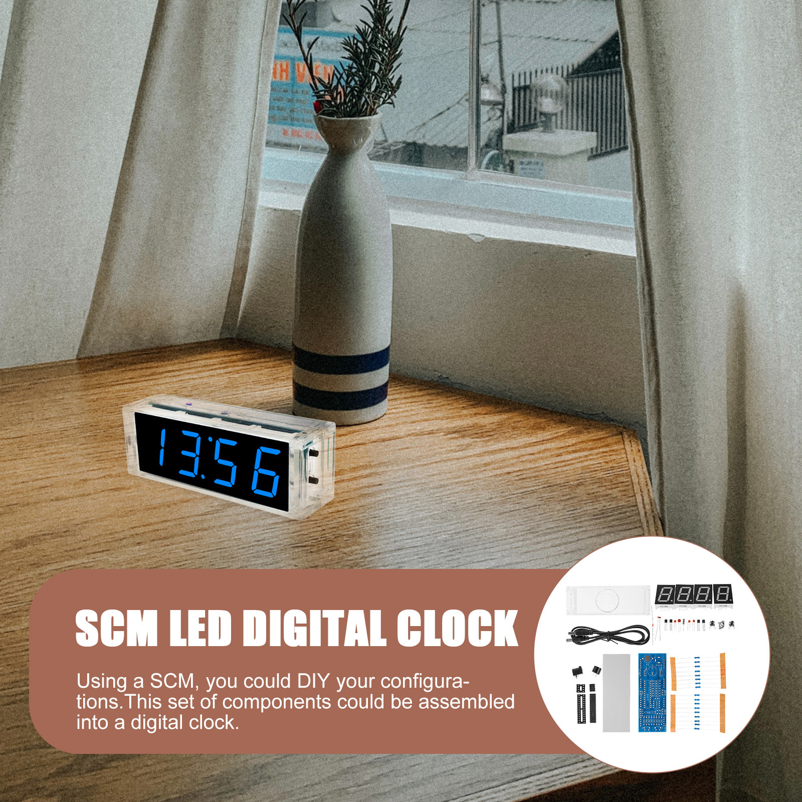 1Set Scm Digital LED Clock Kit - Diy Electronic Components incelemesi ve fiyatı