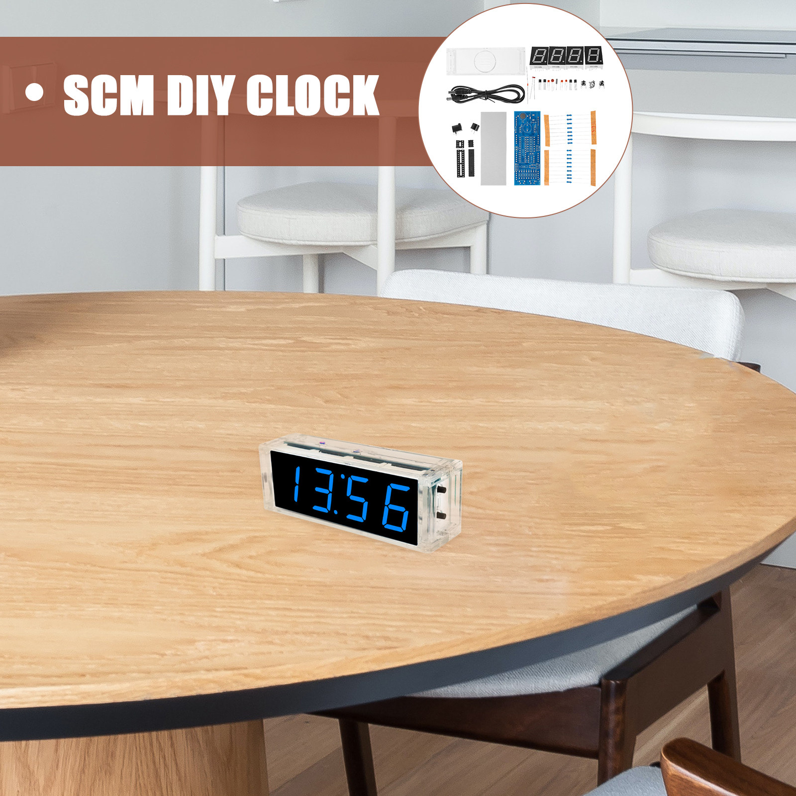1Set Scm Digital LED Clock Kit - Diy Electronic Components incelemesi ve fiyatı