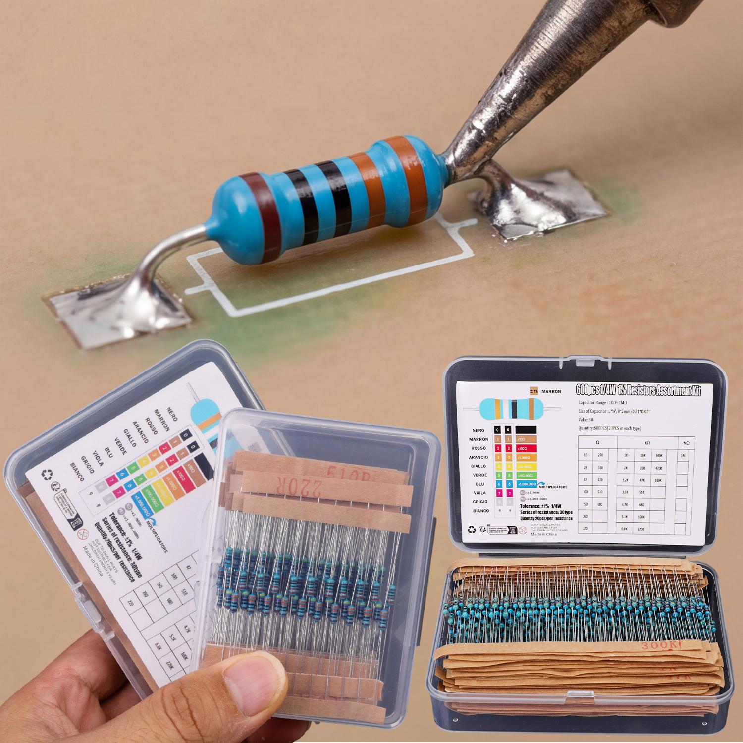 300/600Pcs 10R-1M DIY Metal Fi - Diy Electronic Components incelemesi ve fiyatı