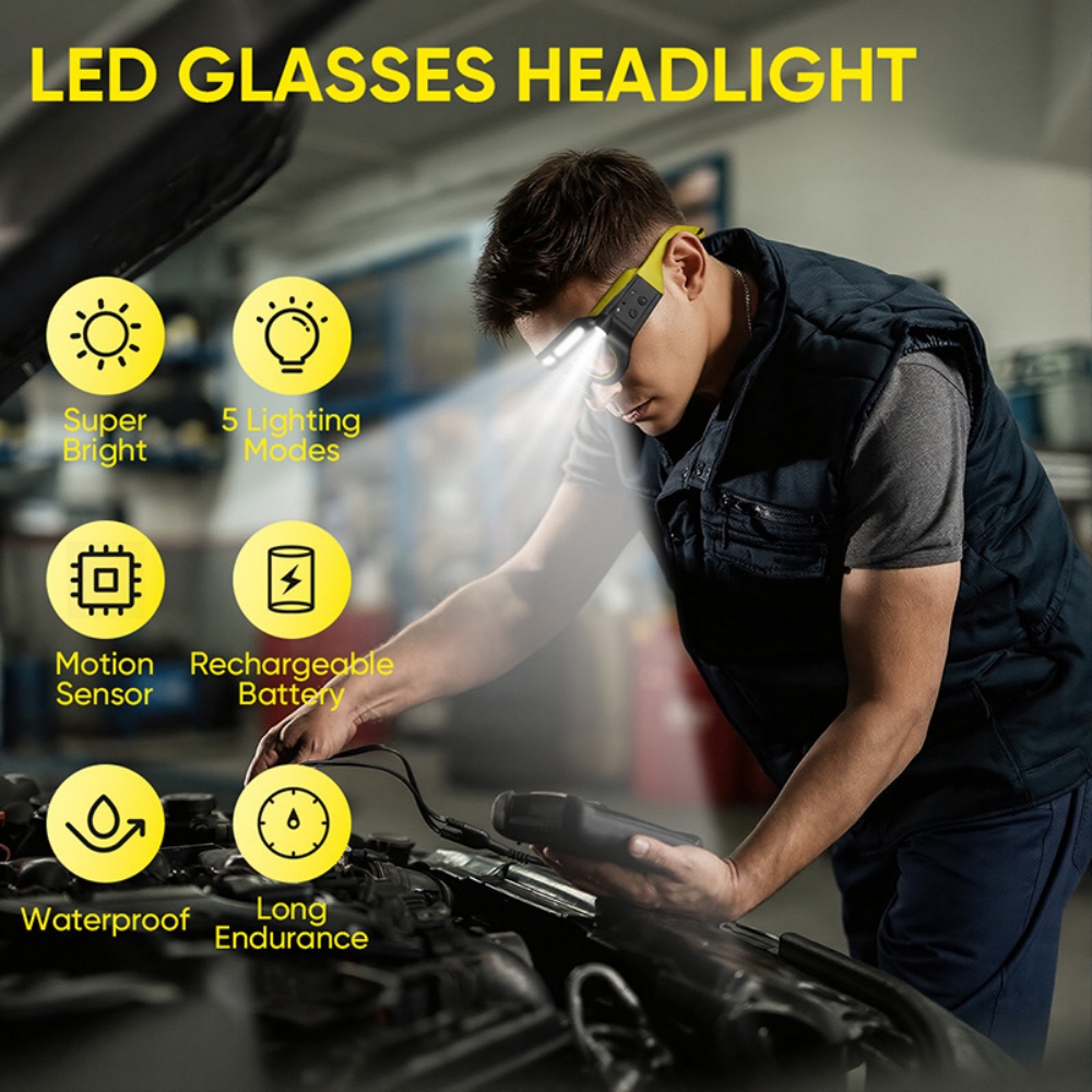 LED Headlamp Glasses Rechargea - Ldr Light Sensor incelemesi ve fiyatı